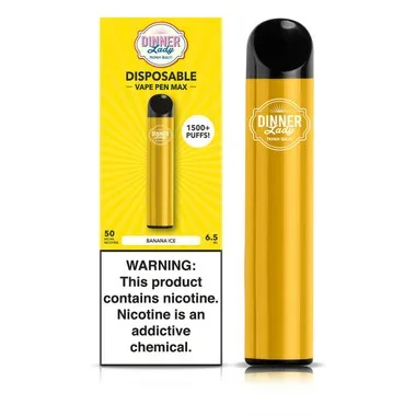Banana Ice | Dinner Lady Vape Disposable Pen Max | 1500 Puffs | 30-50mg