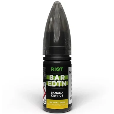 Banana Kiwi Ice Bar EDTN Nic Salt E Liquid 10ml by Riot Squad