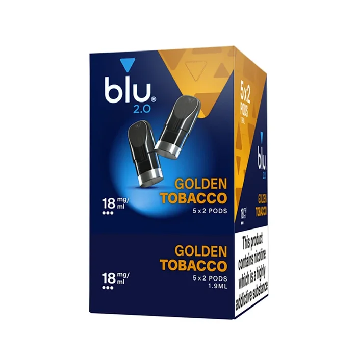 Blu 2.0 Golden Tobacco E Liquid Pods – 5 Boxes