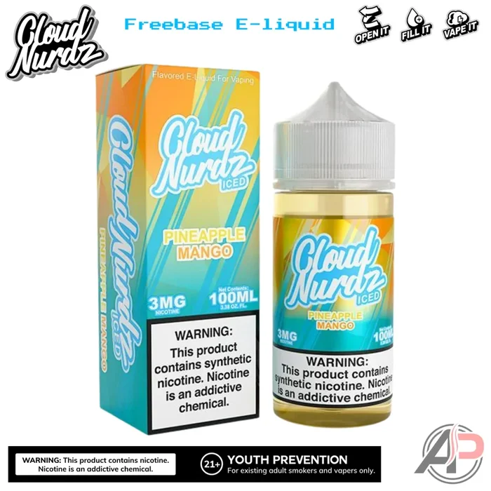 Cloud Nurdz Pineapple Mango Iced E-Liquid 100mL