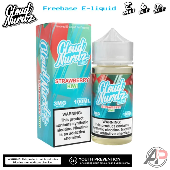 Cloud Nurdz Strawberry Kiwi Iced E-Liquid 100mL