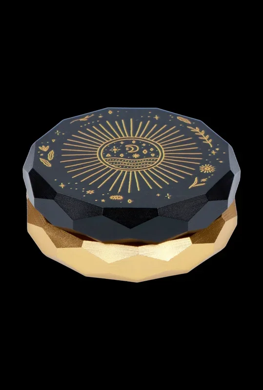 Famous Design – Astral Power Aluminum 2 stage Grinder – Black and Gold