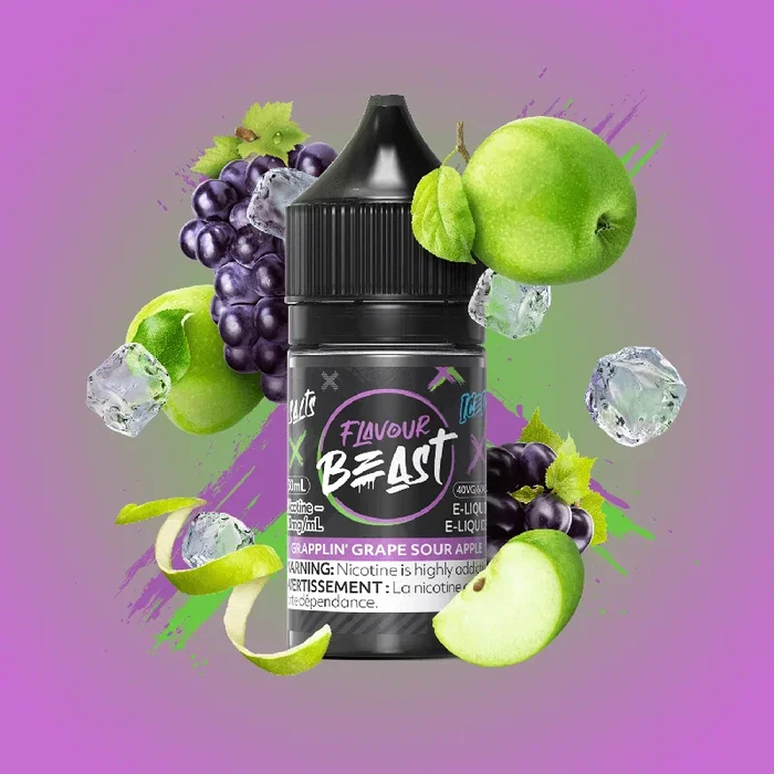 FLAVOUR BEAST SALT 10MG/ML-GRAPPLIN’ GRAPE SOUR APPLE