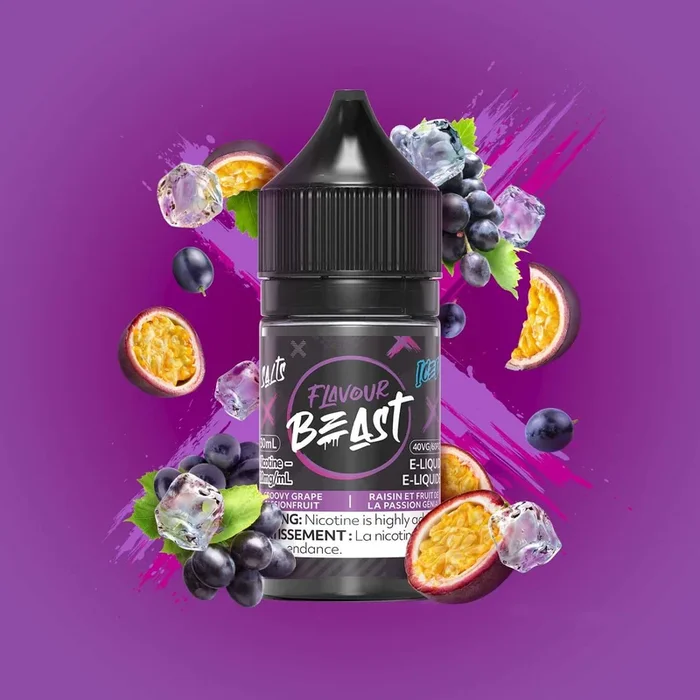 FLAVOUR BEAST SALT 10MG/ML-GROOVY GRAPE PASSIONFRUIT ICE