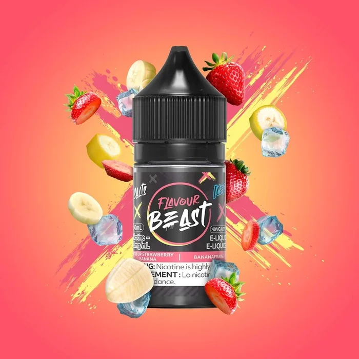 FLAVOUR BEAST SALT 10MG/ML-STR8 UP STRAWBERRY BANANA