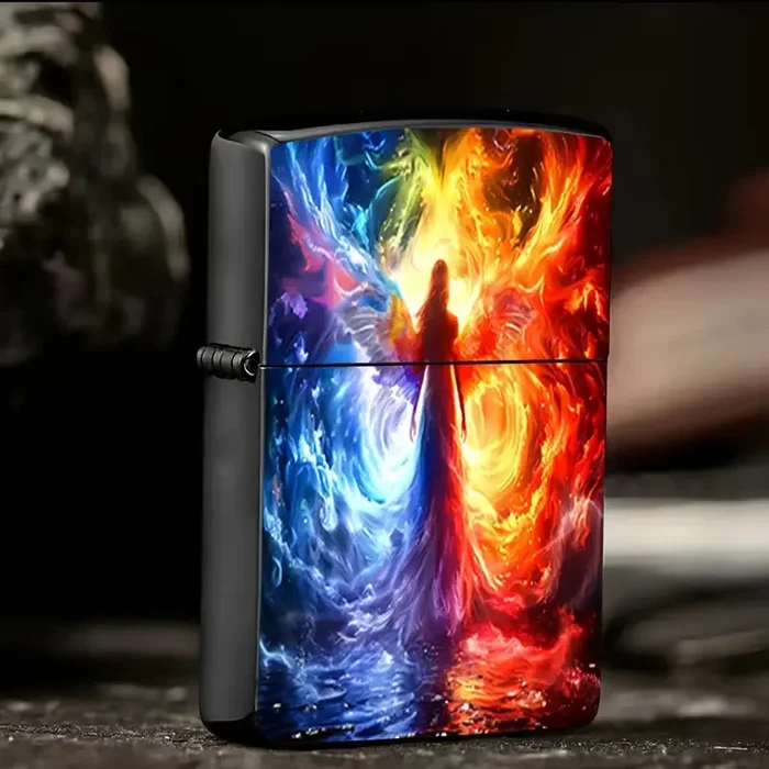 Ice & Fire Angel Lighter Refillable Lighter Case