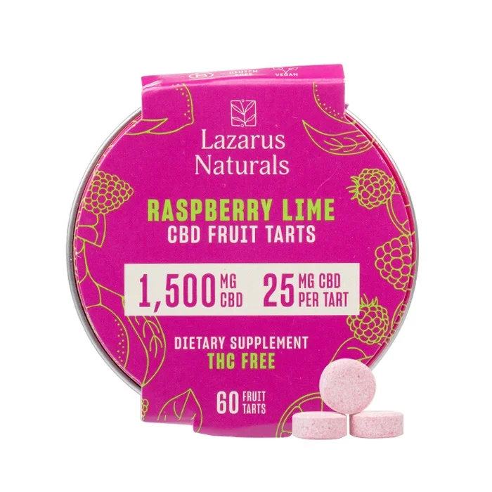 Lazarus Naturals – CBD Fruit Tarts – Raspberry Lime