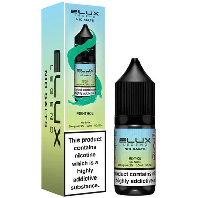 Menthol Nic Salt E Liquid 10ml By Elux Legend