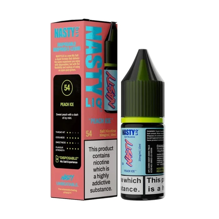 Peach Ice Nic Salt E-Liquid by Nasty Liq