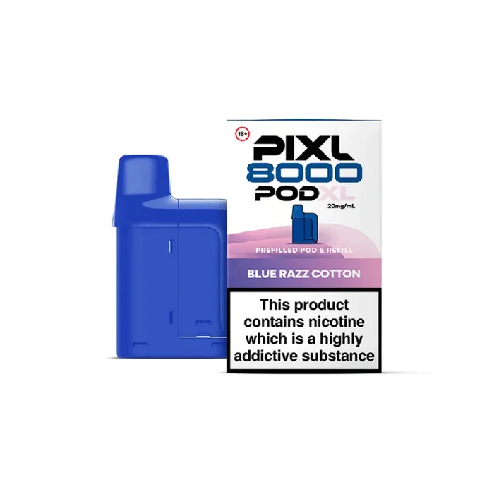 Pixl 8000 Blue Razz Cotton Refill Pods