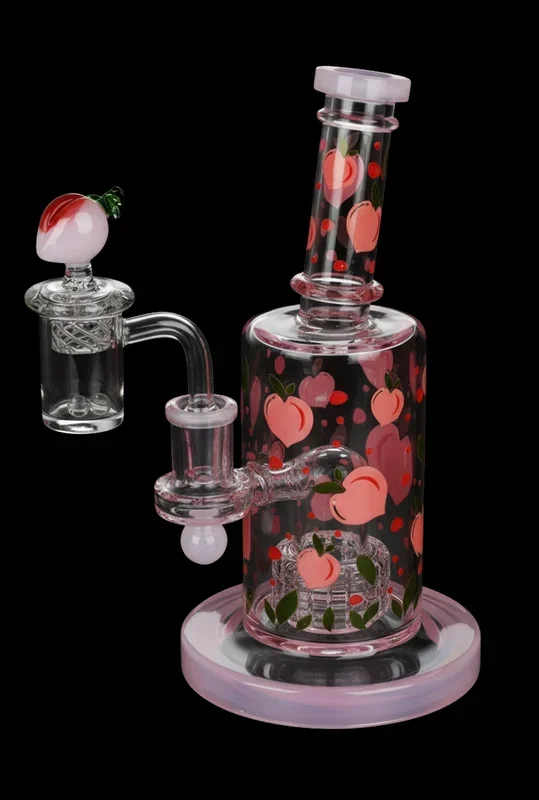 Pulsar Fruit Series Peaches & Cream Glow in The Dark Dab Rig Kit – 8″ / 14mm F