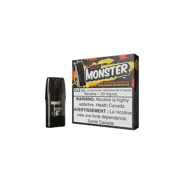 STLTH MONSTER PODS- STRAWNANA ORANGE ICE