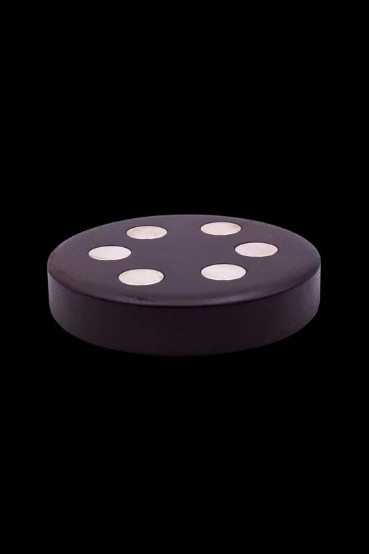 The Stash Shack 6 Device Round Wooden Base for DynaVap