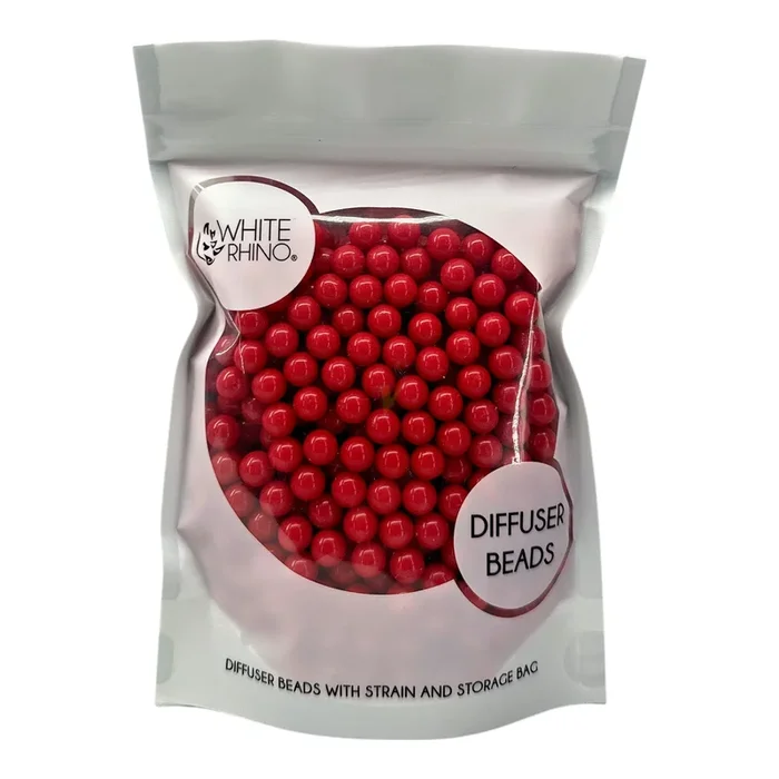 White Rhino Diffuser Beads with Strain and Storage 500ct Bag