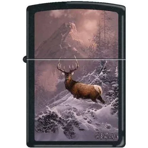 Zippo Lighter – Blaylock The Lone Bull Elk Black Matte