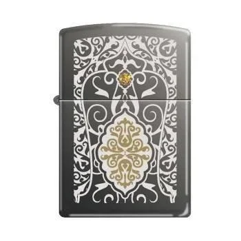 Zippo Lighter – Filigree Topaz Swarovski Black Ice